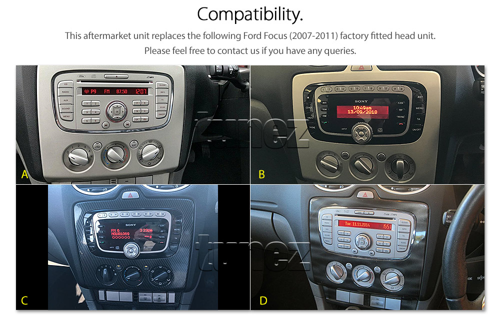 FF27AND GPS Ford Focus Mondeo Generation MK2 MK3 MKII MKIII Year 2007 2008 2009 2010 2011 2012 2013 2014 2015 7-inch Aftermarket Universal Dedicated Double DIN Latest Australia UK European USA Original Android 7.1 Nougat car USB Charger 2.1A SD player radio stereo head unit details External and Internal Microphone Bluetooth Europe Sat Nav Navi Plug and Play ISO Plug Wiring Harness Matching Matte Silver Fascia Kit Facia Free Reversing Camera Album Art ID3 Tag RMVB MP3 MP4 AVI MKV Full High Definition FHD Apple AirPlay Air Play MirrorLink Mirror Link 1080p DAB+ Digital Radio DAB + Connects2 CTSFO002.2 CTSFO003.2