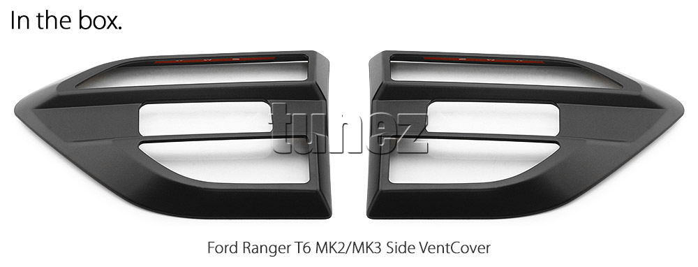 FRM02SV Ford Ranger PX MK2 MK3 MKII MKIII T6 Wildtrak XL XLS XLT FX4 Limited 2 Side Mirror Vent Cover Matte Matt Black Edition M-Sport Look Style For Car Aftermarket Pair 2015 2016 2017 2018 2019 2020