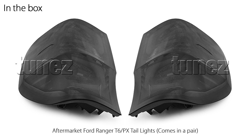 FRR01 Ford Ranger PX MK1 MK2 MKII MKI T6 Wildtrak XL XLS XLT LED Smoked LED Tail Rear Lamp Lights For Car Smoke AT Taillights Rear Lamp Light Aftermarket Pair