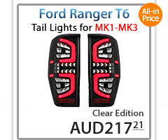 FRR02 Rear Light Tail Lamp Ford Ranger PX LED Clear Transparent LED