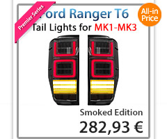 FRR08 Ford Ranger PX T6 MK1 MK2 MKII MKI Wildtrak XL XLS XL Limited2 Limited 2 Smoked Smoke 3 Three LED Tail Rear Lamp Lights For Car Autotunez Tunez Taillights Rear Lamp Light Aftermarket Pair Set Raptor 2011 2012 2013 2014 2015 2016 2017 2018 2019 Sequential Motion Turn Signal Indicators OEM Manufacturer Premier Series 24-month 2-Year Warranty