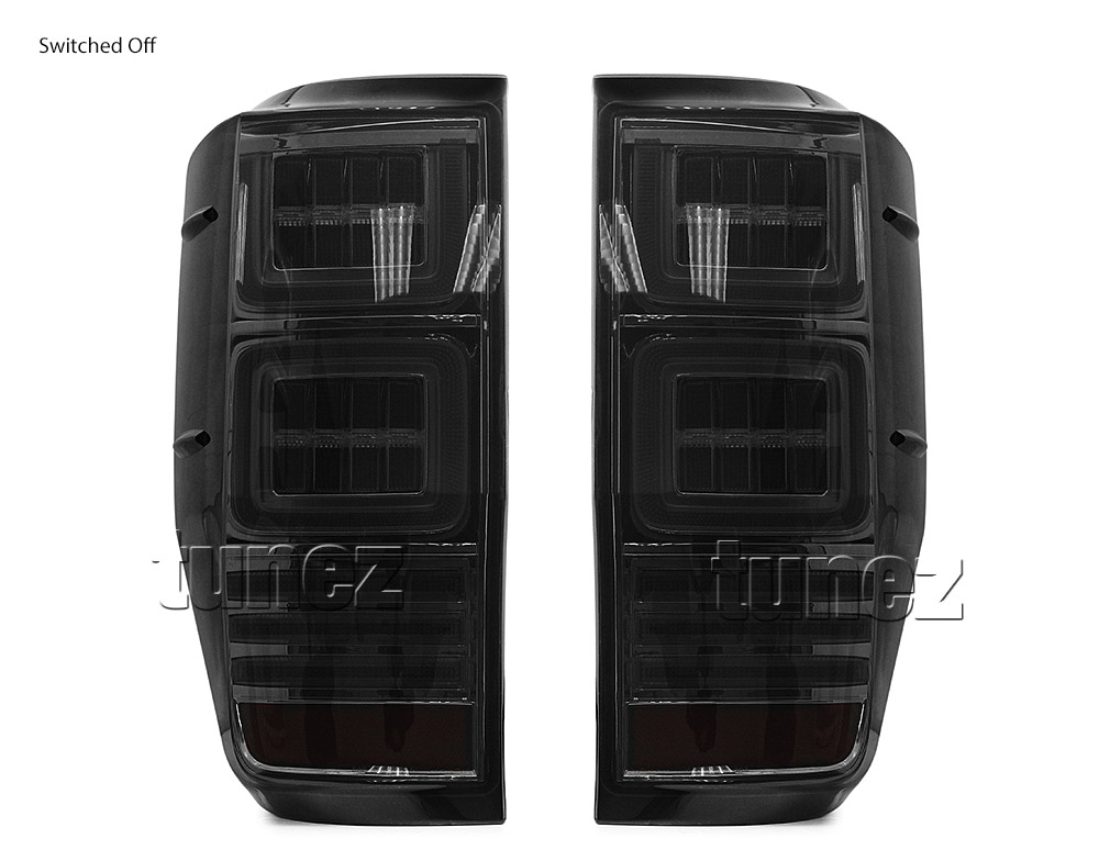 FRR08 Ford Ranger PX T6 MK1 MK2 MKI MKII MKIII MK3 Raptor Wildtrak XL XLS XLT Limited2 Limited 2 Smoked Smoke 3 Three LED Tail Rear Lamp Lights For Car Autotunez Tunez Taillights Rear Lamp Light Aftermarket Pair Set Raptor 2011 2012 2013 2014 2015 2016 2017 2018 2019 Sequential Motion Turn Signal Indicators OEM Manufacturer Premier Series 24-months 2-Year Warranty Land Rover Discovery Style Look