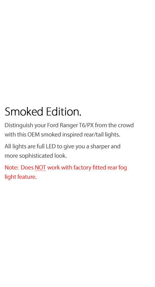 FRR17 Ford Ranger PX T6 MK1 MK2 MKI MKII MKIII MK3 Wildtrak XL XLS XLT FX4 Limited 2 Black Edition Smoked Smoke Full LED Tail Rear Lamp Lights For Car Truck Taillights Light Aftermarket Australia United Kingdom UK European Europe Pair Set Left Right 2011 2012 2013 2014 2015 2016 2017 2018 2019 2020 Sequential Motion Turn Signal Indicators Reversing Reverse Tunez