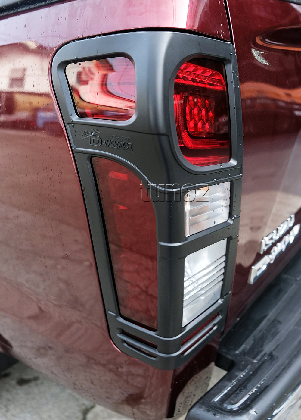 IDM06 ISUZU D-Max DMax RT50 RT-50 Series EX SX LS-U LS-M X-Runner 2012 2013 2014 2015 2016 Lamp Cover Eyelid ABS Plastic Matte Matt Black Night Edition Front Back Rear Tail Light Tail Lamp Head Light Headlight UK United Kingdom USA Australia Europe Set Kit For Car Aftermarket Pair