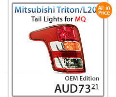 RLMT01L RLMT01 Mitsubishi Triton L200 Fiat Fullback MQ 5th Generation Gen Series GLX GLS GLX+ Blackline Exceed Barbarian Warrior Titan Challenger 2015 2016 2017 2018 2019 2020 Replacement E11 E-Mark EMark OEM Standard Original Replace A Pair Set Left Right Side Lamp ABS Front Back Rear Tail Light Lamp Head Headlight Taillights UK United Kingdom USA Australia Europe Set Kit For Car Aftermarket