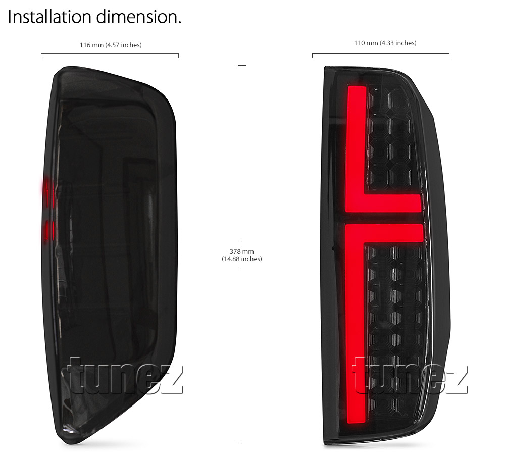 RLNV05 Nissan Navara D40 Series ST ST-X ST-X 550 Outlaw Titanium dCi Visia Acenta Tekna 2005 2006 2007 2008 2009 2010 2011 2012 2013 2014 2015 Full LED Sequential Flow Turn Signal Replacement OEM Standard Original Replace A Pair Set Left Right Side LH RH Lamp ABS Front Back Rear Tail Light Tail Lamp Head Light Headlight Taillights UK United Kingdom USA Australia Europe Set Kit For Car Aftermarket