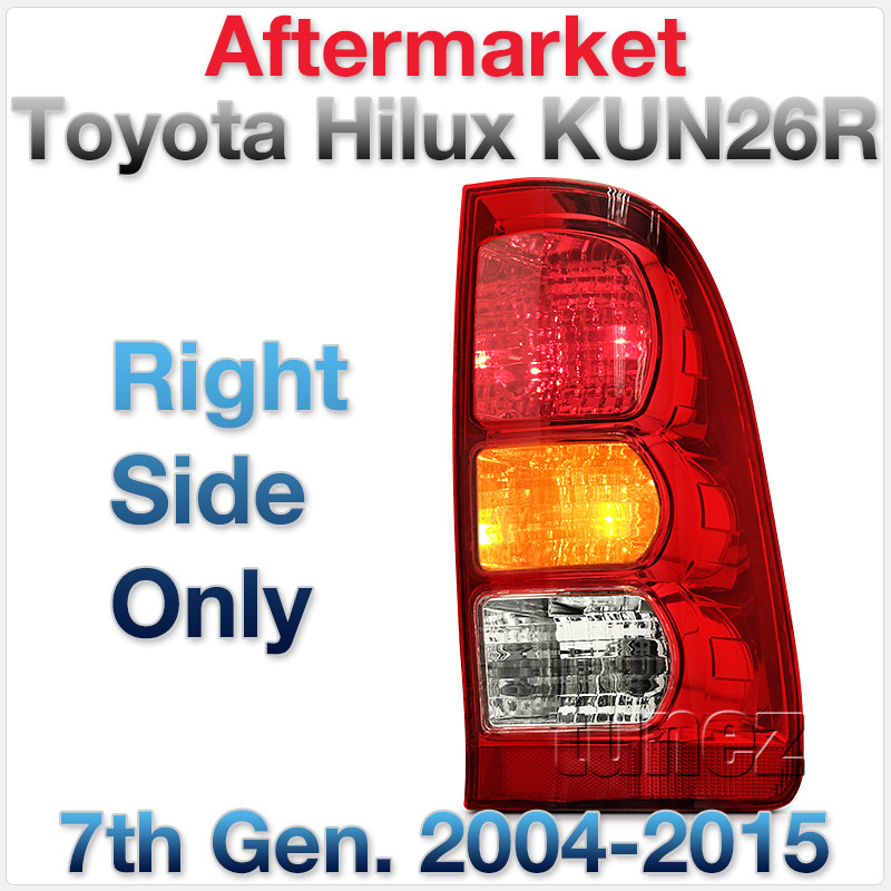 RLTH05 Aftermarket Toyota Hilux 7th Generation Gen AN10 AN20 AN30 2004 2005 2006 2007 2008 2009 2010 2011 2012 2013 2014 2015 SR SR5 Workmate Invincible Icon Active Facelift Facelifted Transparent Original Replacement OEM Rear Lamp ABS Replace Tail Lights Tail Lamps Taillights Pair Set Left Hand Side Right Hand Side LHS RHS Tunez Tunezmart