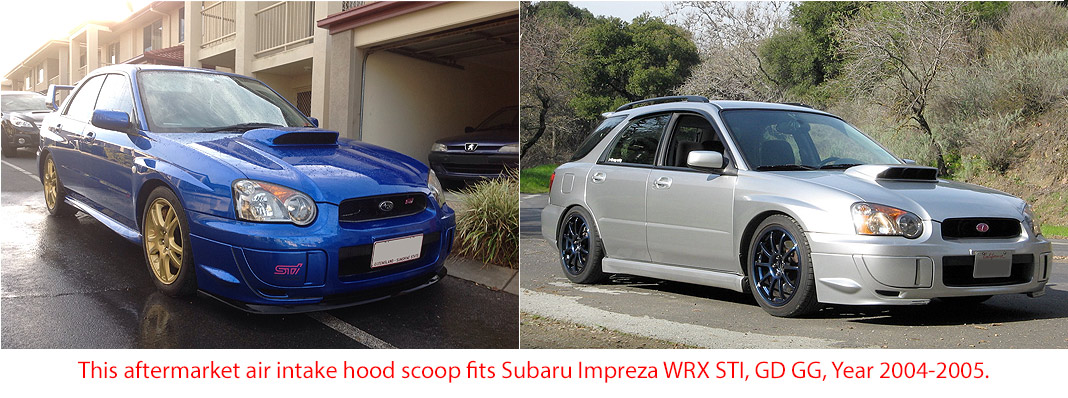 Subaru Impreza WRX STI Version 8 th Generation GD GG Air Intake Scoop Hood Bonnet Aftermarket Black 2004 2005