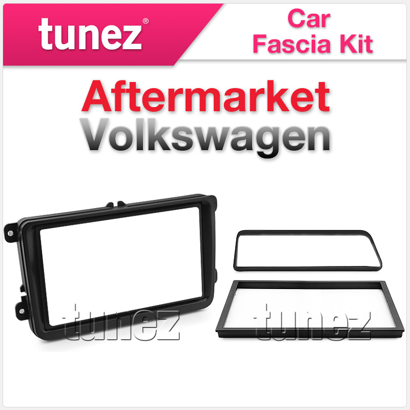 VW09-AND-FAS Aftermarket Volkswagen Amarok 2H Caddy Caravelle EOS 1F Golf Mk5 Mk6 Jetta Multivan Passat CC B6 B7 Polo 9N 9N3 6R Scirocco Tiguan 5N Touareg Touran Transporter Vento 2003 2004 2005 2006 2007 2008 2009 2010 2011 2012 2013 2014 2015 7-inch Double 2 DIN Fascia Facia Trim Plate Kit Dash Panel ISO Plug Wiring Harness Plug and Play CTSVW002.2 Connects2 Australia UK United Kingdom USA tunez