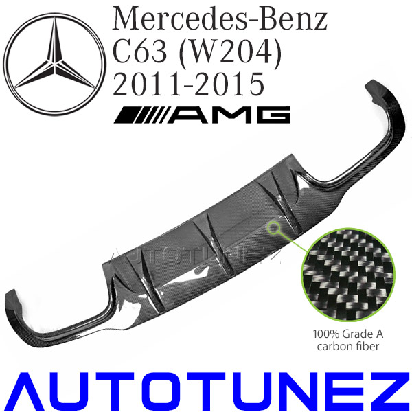 Mercedes Benz C63 AMG Rear Diffuser C-Class Sedan W204 Post-Facelift Carbon Fiber Original Year 2011 2012 2013 2014 2015 Aftermarket